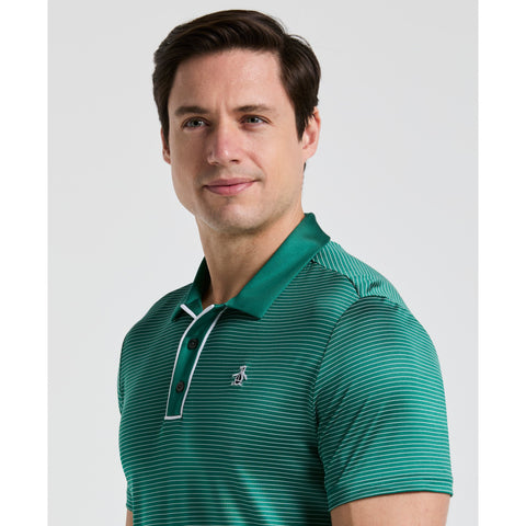 Short Sleeve Stripe Polo (Galapagos Green) 