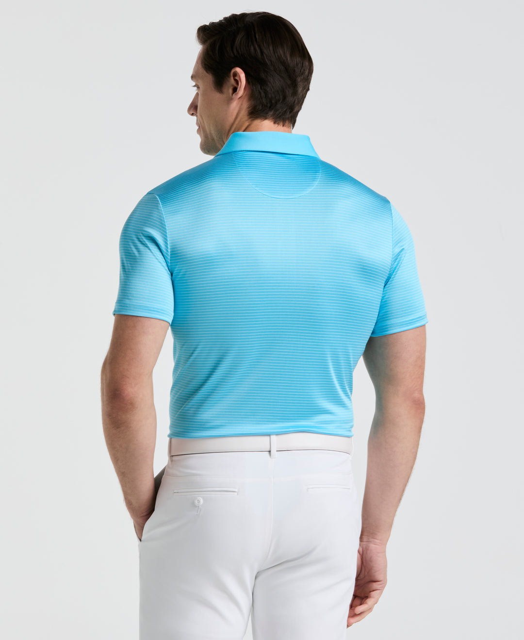 Short Sleeve Stripe Polo (Aquarius) 