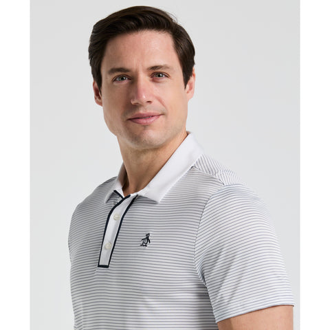 Short Sleeve Stripe Polo (Bright White) 
