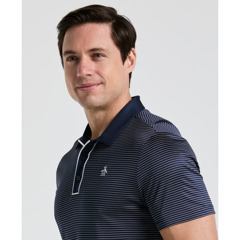Short Sleeve Stripe Polo (Black Iris) 