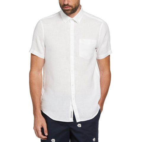 Washed Linen Shirt (Bright White) 