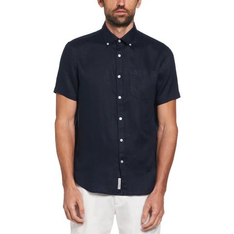 Washed Linen Shirt (Dark Sapphire) 