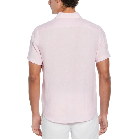 Short Sleeve Washed Linen Shirt-Shirts-Original Penguin