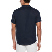 Short Sleeve Washed Linen Shirt-Shirts-Original Penguin