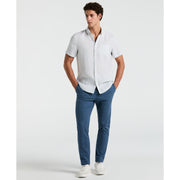 Short Sleeve Washed Linen Shirt-Shirts-Original Penguin