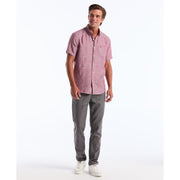 Short Sleeve Washed Linen Shirt-Shirts-Original Penguin