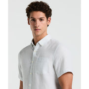 Short Sleeve Washed Linen Shirt-Shirts-Original Penguin