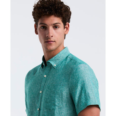 Washed Linen Shirt (Cadmium Green) 