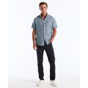 Short Sleeve Washed Linen Shirt-Shirts-Original Penguin