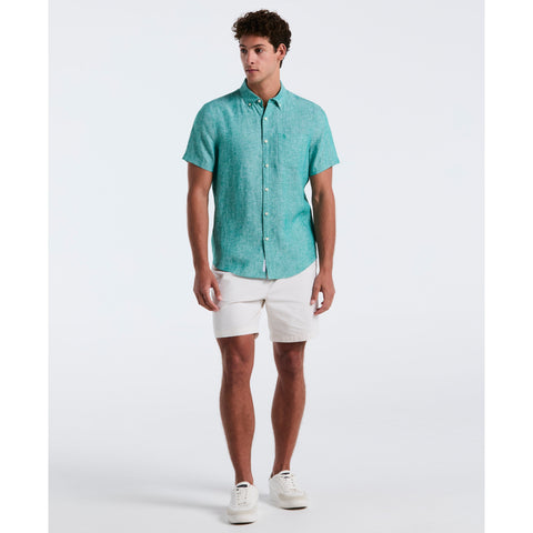 Washed Linen Shirt (Cadmium Green) 