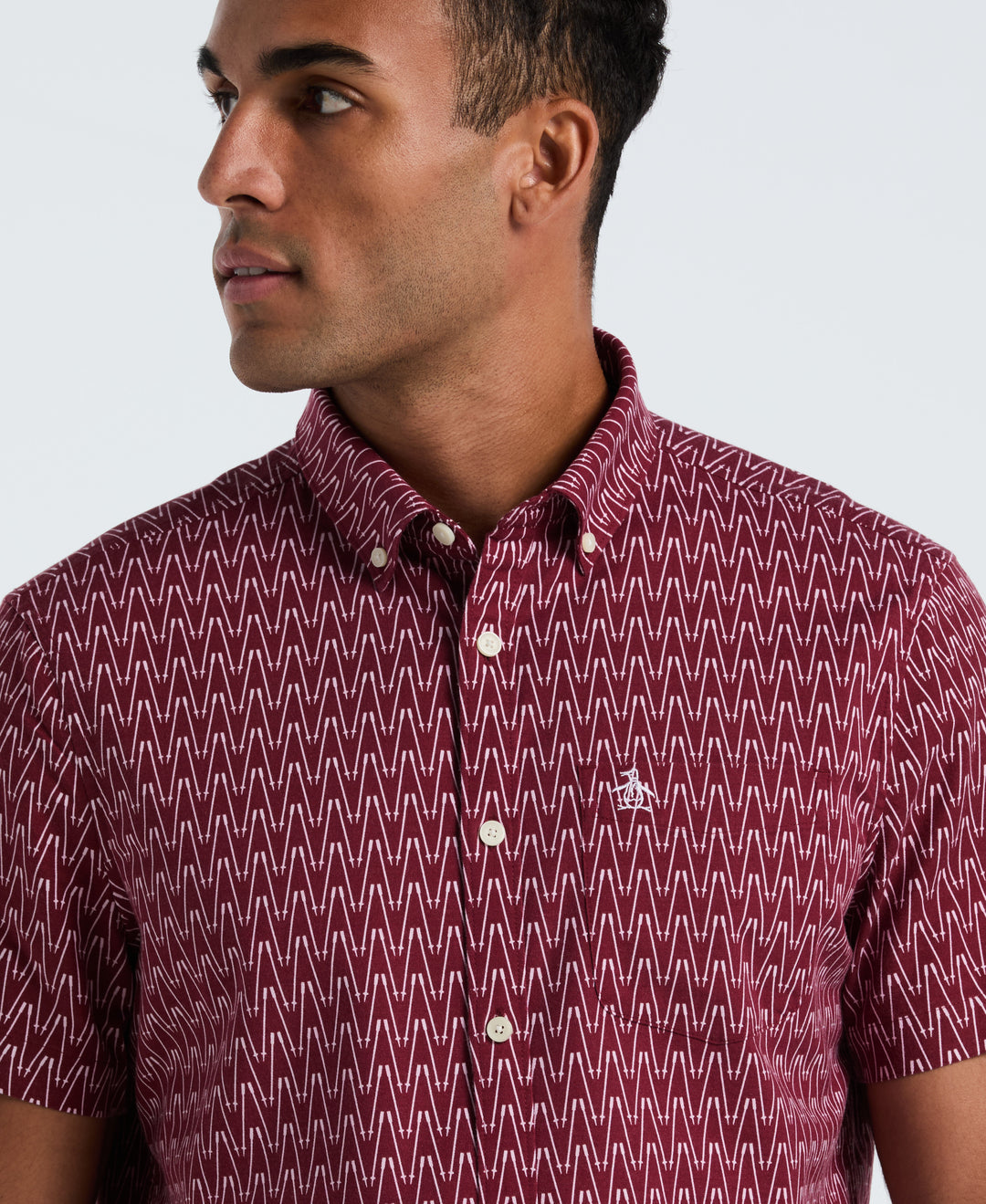 Ski Poles Oxford Shirt (Cabernet) 