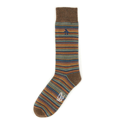 Skinny Stripe Sock  (Brown) 