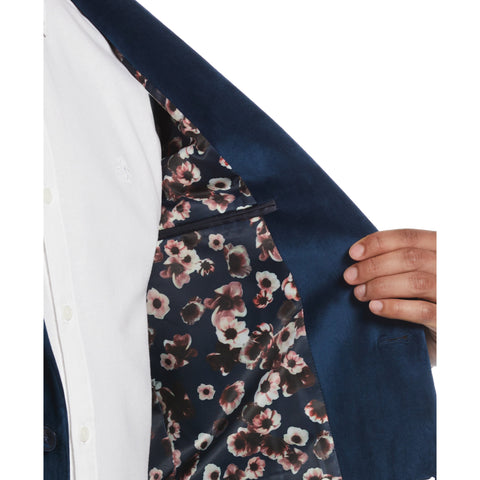 Blue Velvet Pico Polyester Jacket  (Blue) 