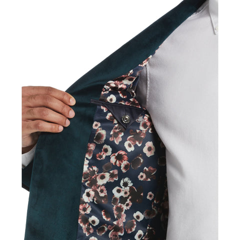 Green Velvet Pico Polyester Jacket  (Green) 