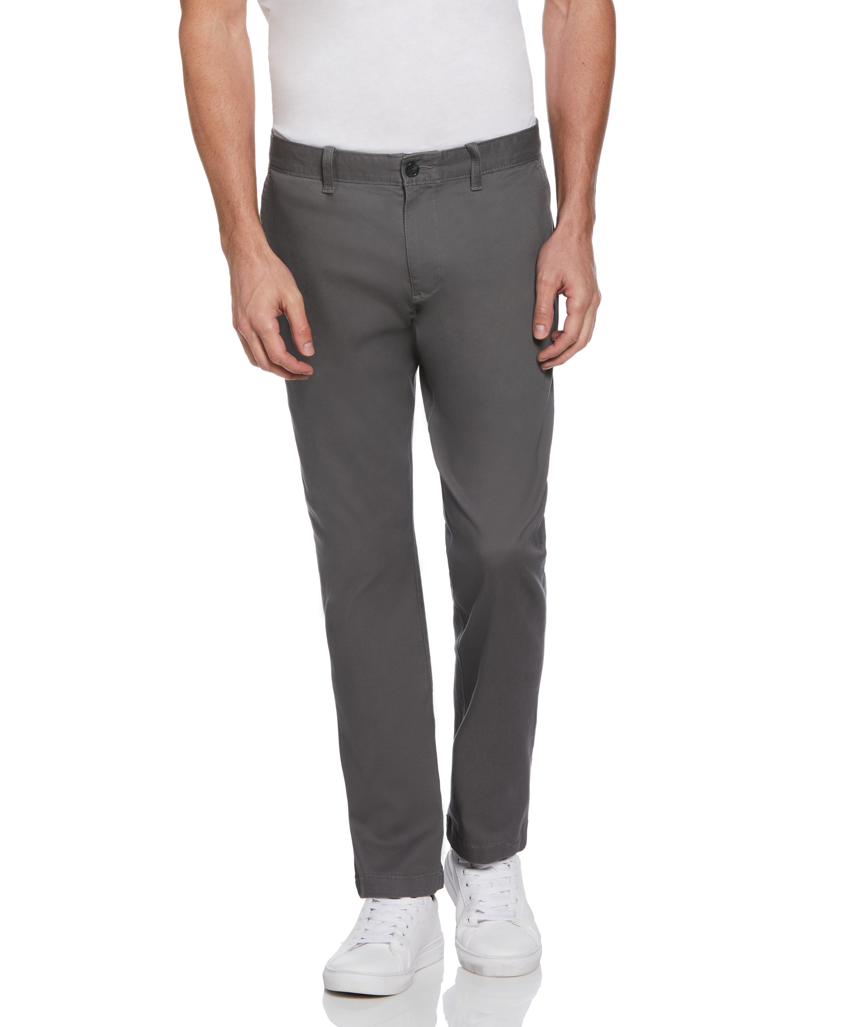 Original Penguin Men's Slim Fit Flat Front Chino Pants in True Black/Black, Size 31