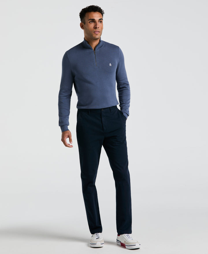 Slim Fit Stretch Chino Flat Front Pant (Dark Sapphire) 
