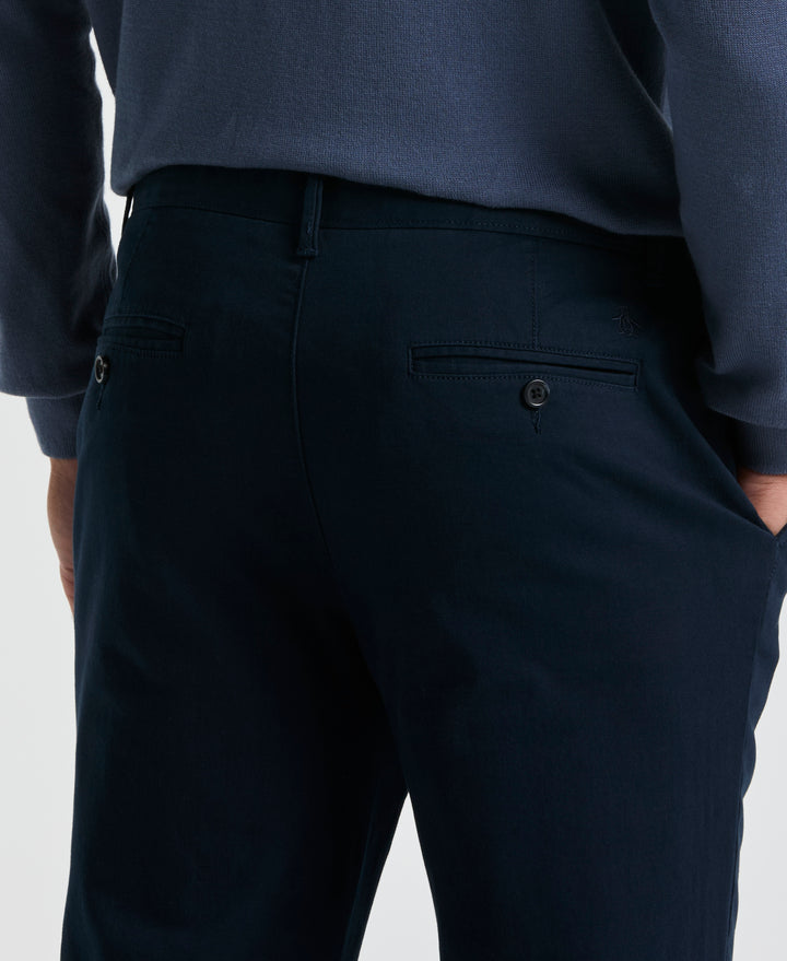 Slim Fit Stretch Chino Flat Front Pant (Dark Sapphire) 