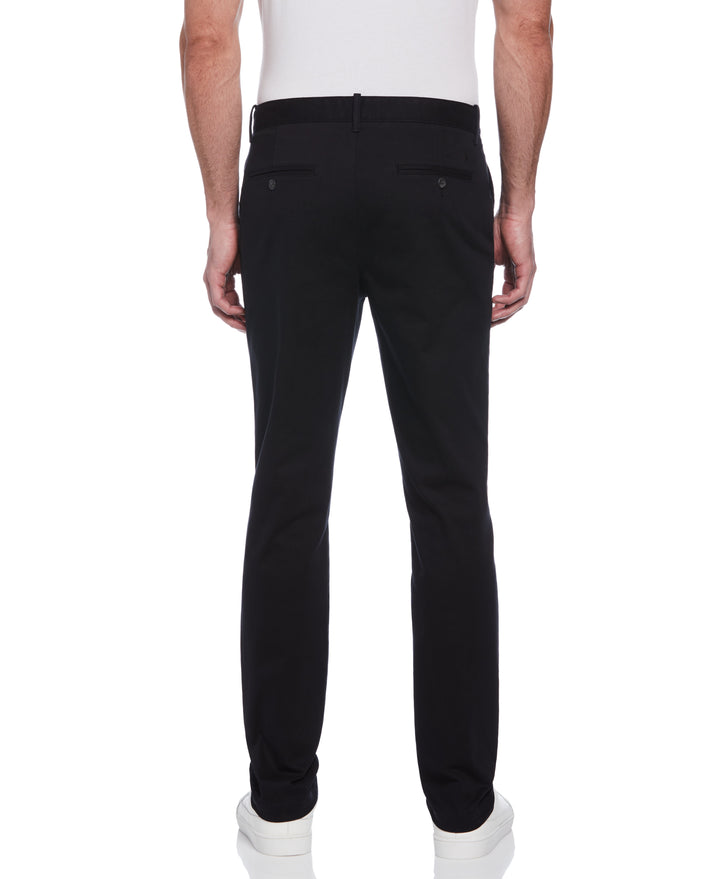 Slim Fit Stretch Chino Flat Front Pant (True Black) 