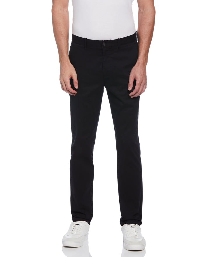 Slim Fit Stretch Chino Flat Front Pant (True Black) 