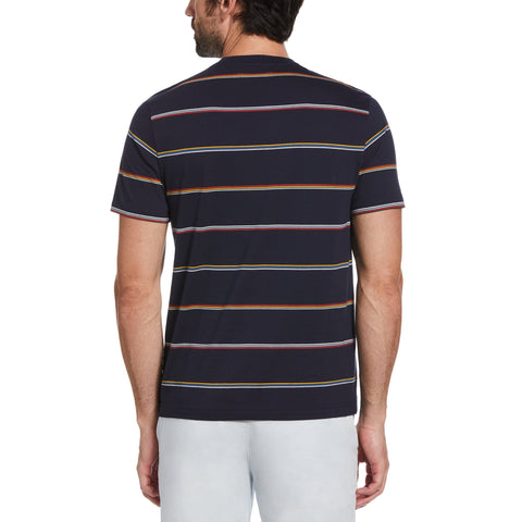 Slim Fit Jersey Stripe T-Shirt (Dark Sapphire) 
