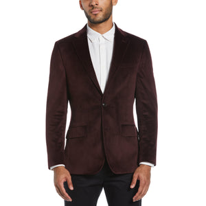 Marsala Velvet Pico Polyester Jacket  (Marsala) 
