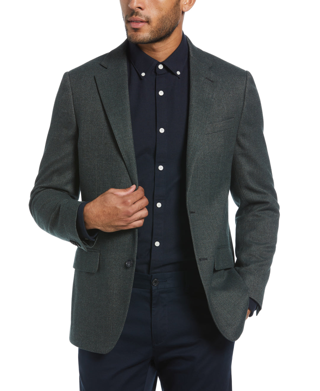 Green Pico Polyester Viscose Suit Jacket  (Green) 