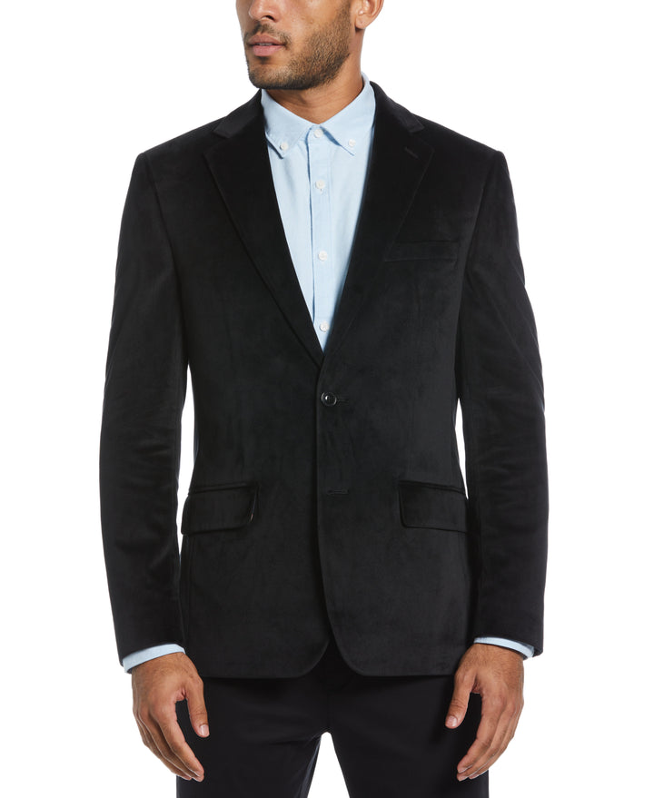 Black Velvet Pivo Suit Jacket  (Black) 