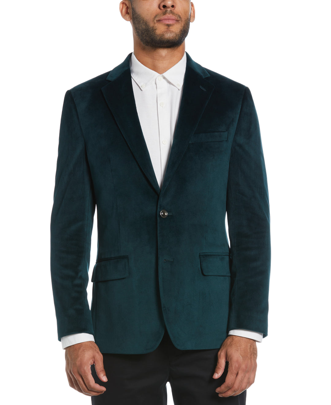Green Velvet Pico Polyester Jacket  (Green) 