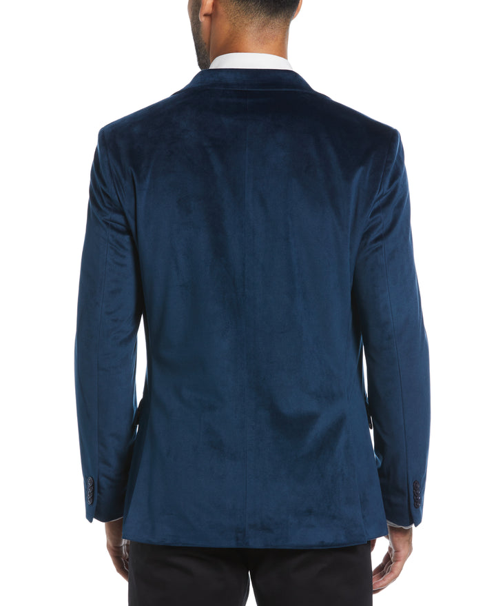 Blue Velvet Pico Polyester Jacket  (Blue) 