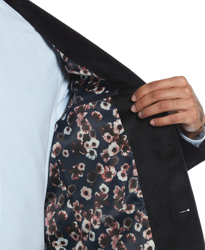 Black Velvet Pivo Suit Jacket  (Black) 