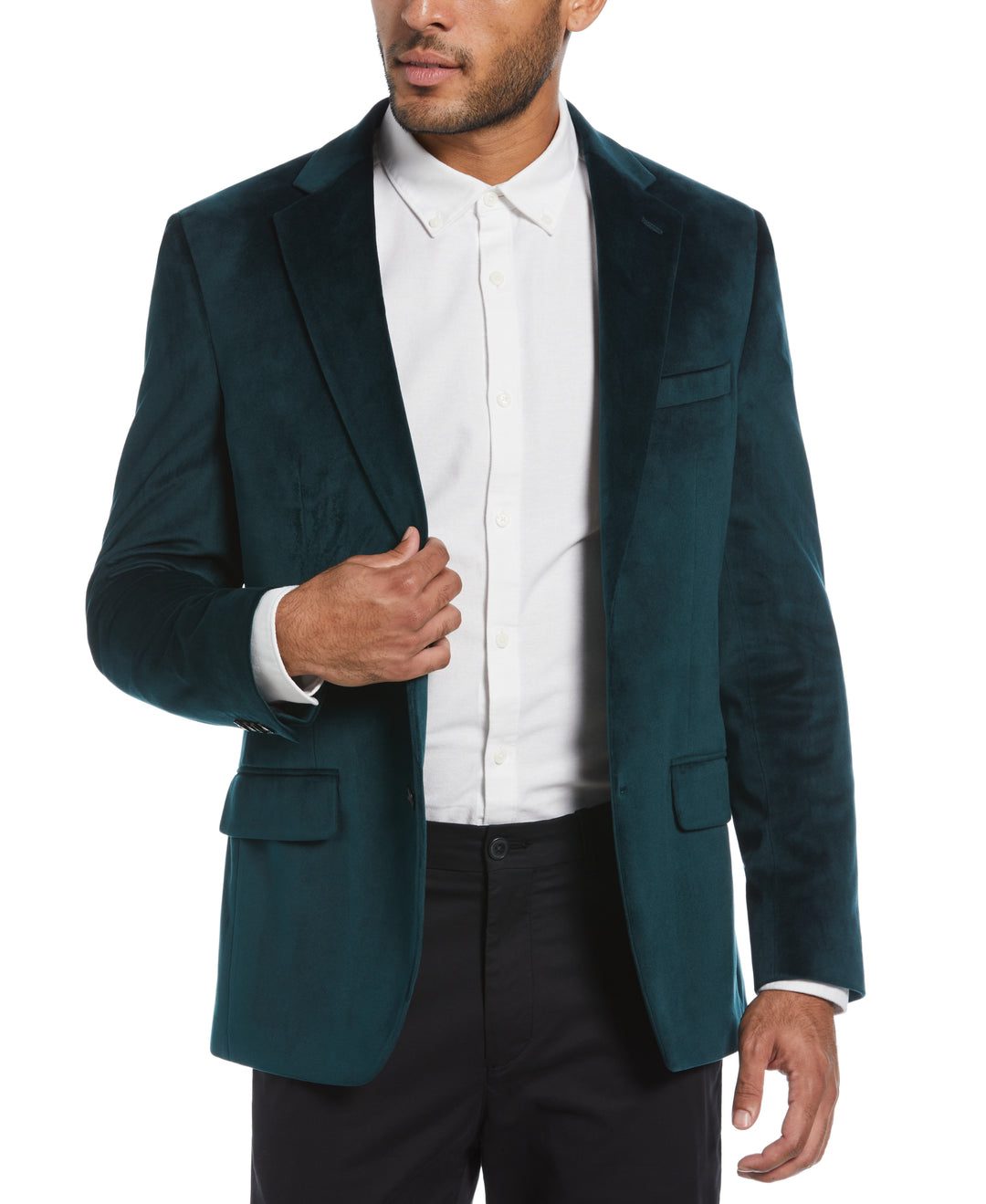 Green Velvet Pico Polyester Jacket  (Green) 