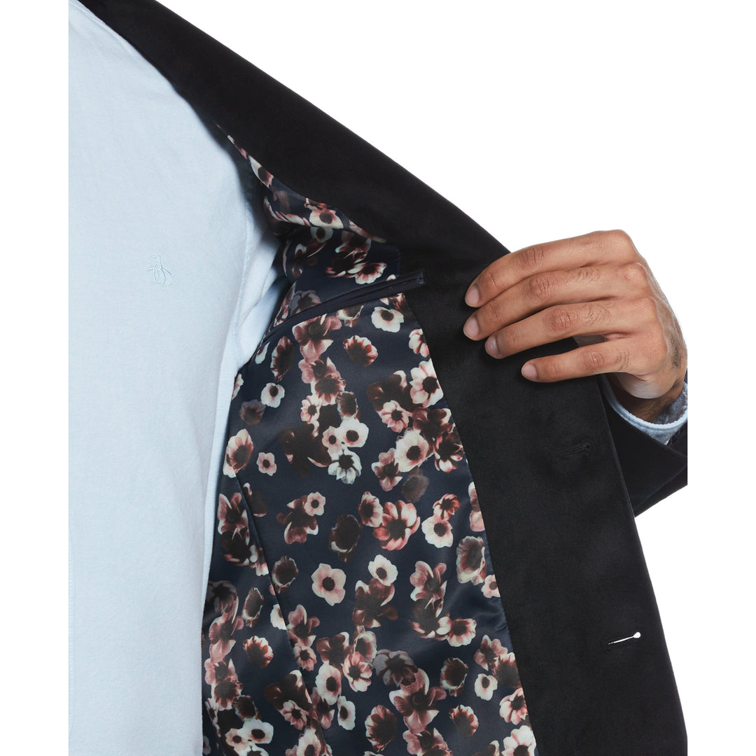 Black Velvet Pivo Suit Jacket  (Black) 