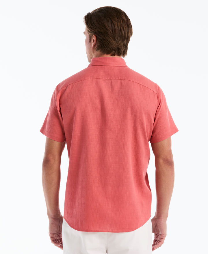 Cotton Slub Dobby Button Down Shirt (Faded Rose) 
