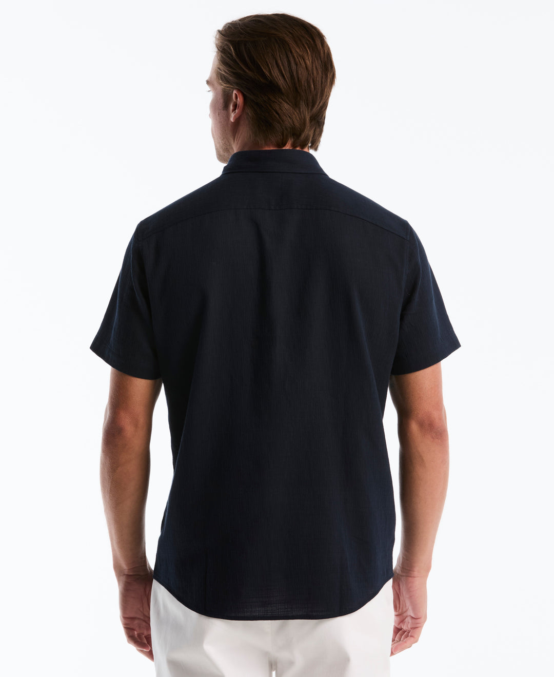 Cotton Slub Dobby Button Down Shirt (Dark Sapphire) 