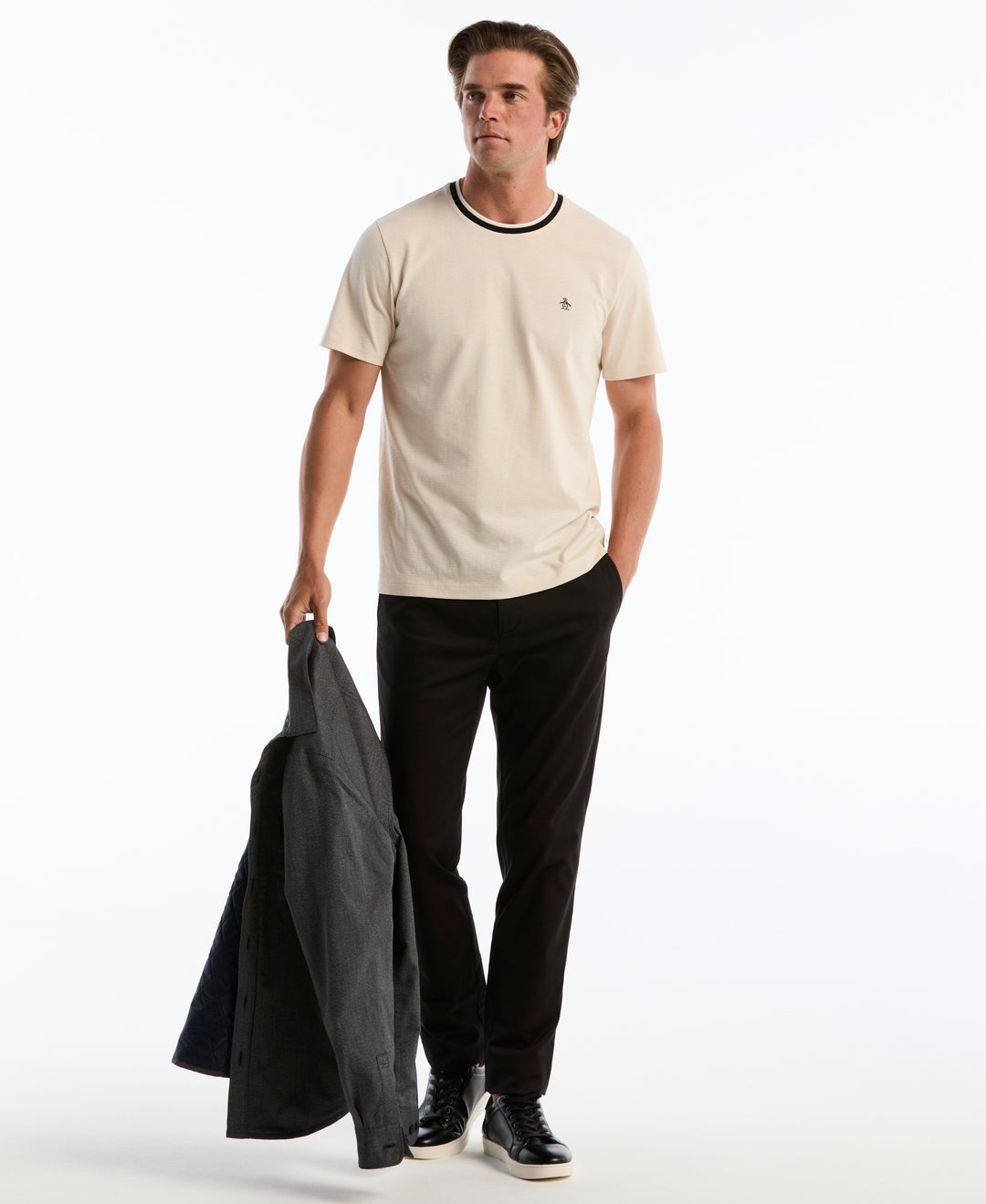 Cotton Slub Tipped Tee (Birch) 