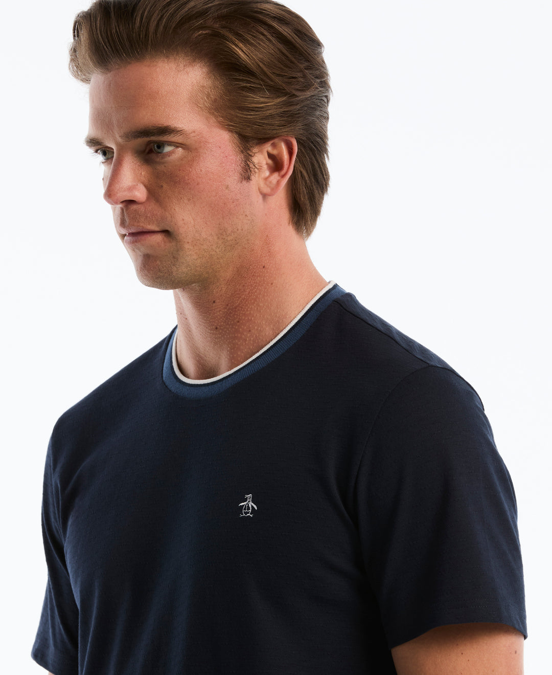 Cotton Slub Tipped Tee (Dark Sapphire) 