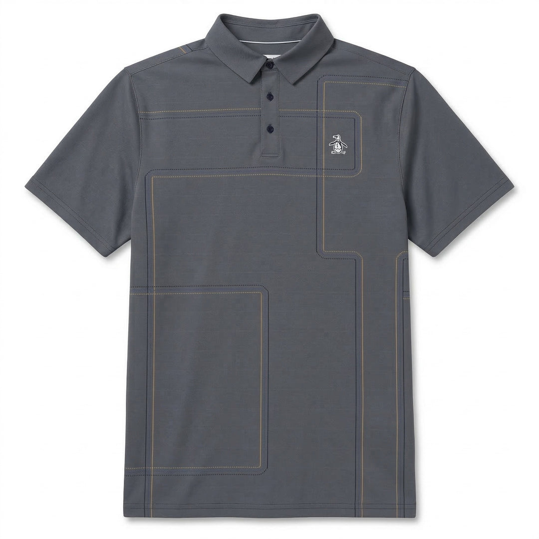 "Snow Tracks" All-Over Print Golf Polo-Golf Polos-Black Iris-XS-Original Penguin