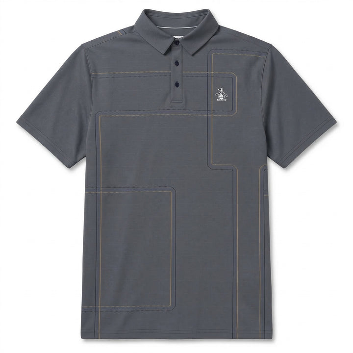 "Snow Tracks" All-Over Print Golf Polo-Golf Polos-Black Iris-XS-Original Penguin