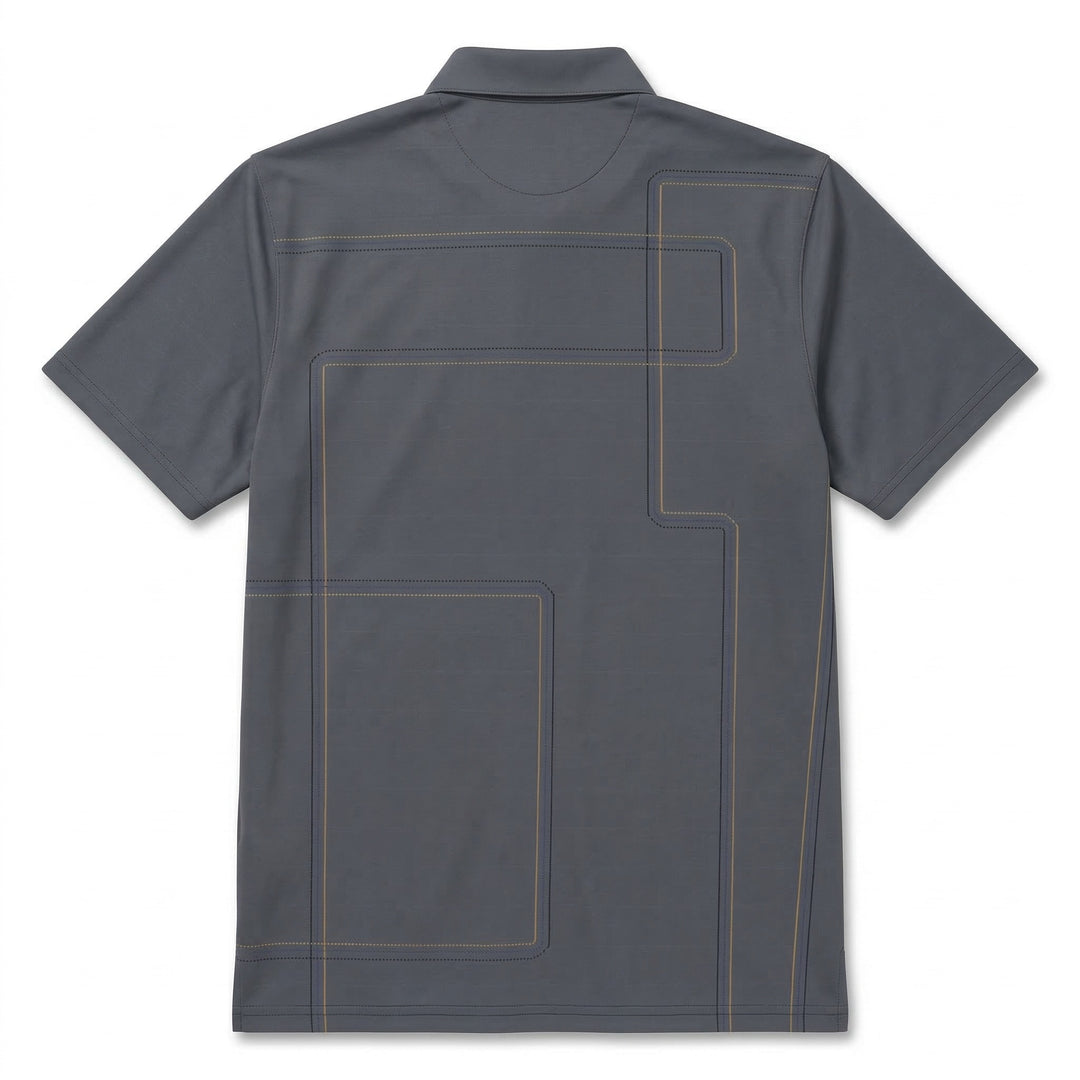 "Snow Tracks" All-Over Print Golf Polo-Golf Polos-Original Penguin