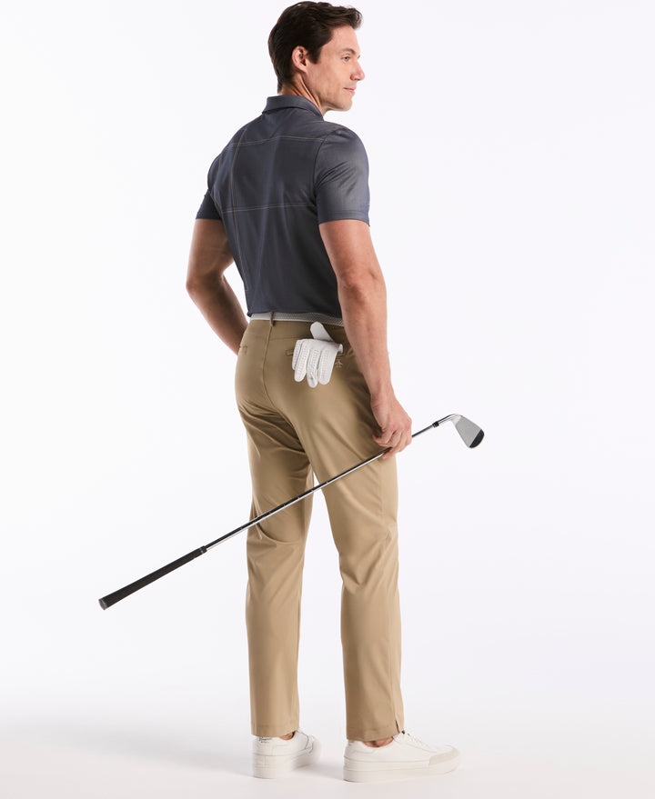 "Snow Tracks" All-Over Print Golf Polo (Black Iris) 