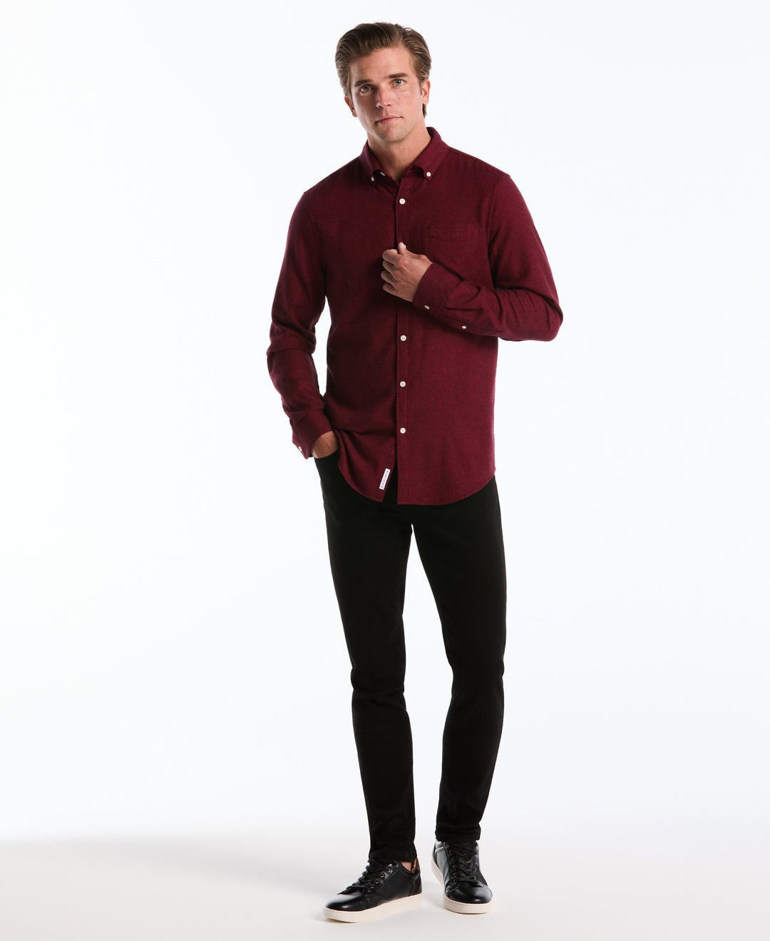 Jaspe Solid Flannel (Red) 