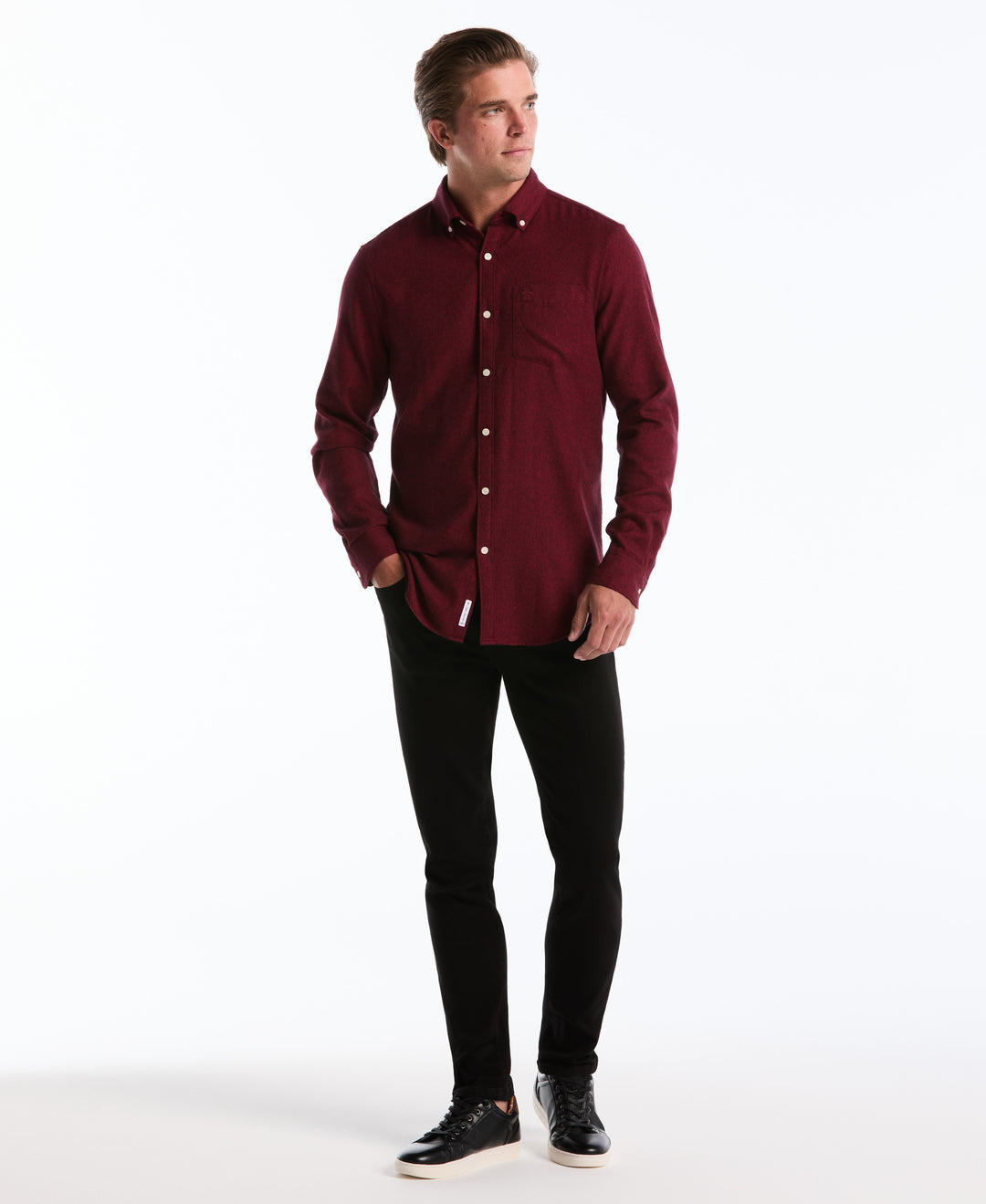 Jaspe Solid Flannel (Red) 