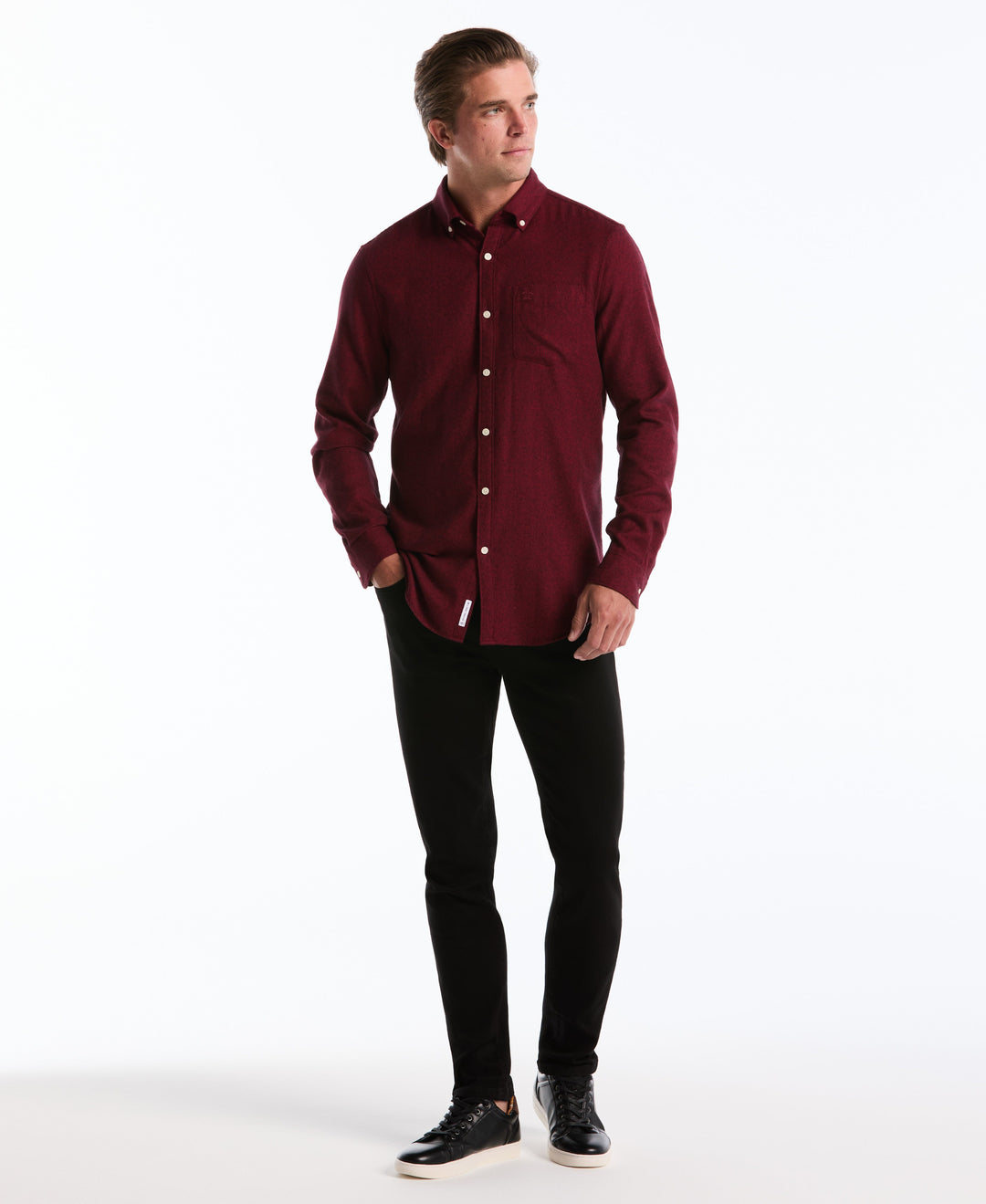 Jaspe Solid Flannel (Red) 