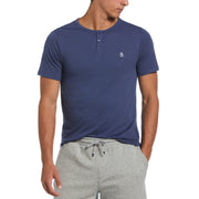Solid Henley Tee (Blue Indigo) 