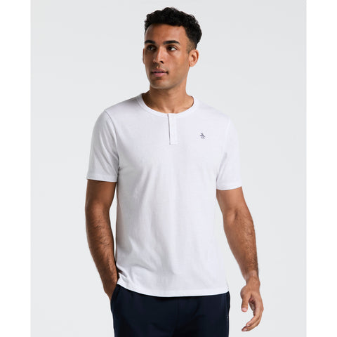 Short Sleeve Henley Tee (Bright White) 