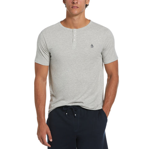 Solid Henley Tee (Light Grey Heather) 