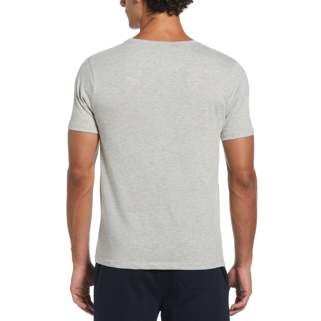 Solid Henley Tee (Light Grey Heather) 