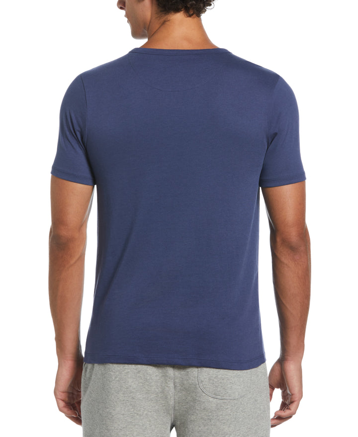 Solid Henley Tee (Blue Indigo) 