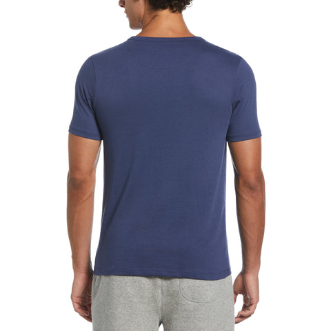 Solid Henley Tee (Blue Indigo) 