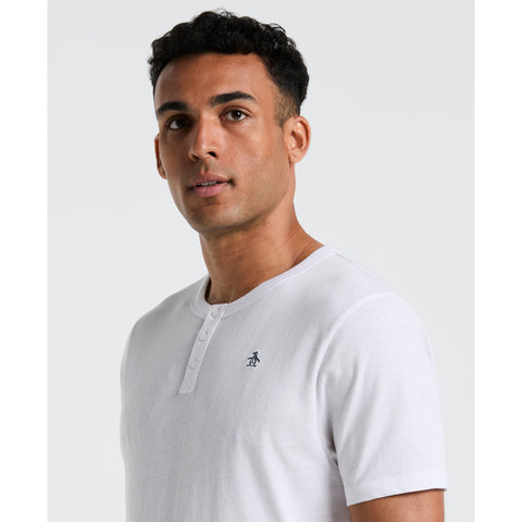 Short Sleeve Henley Tee (Bright White) 